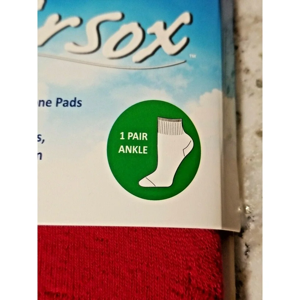 Lot of 2 Airsox Yoga Socks Red Ankle Pilates Gym Non Slip Medium 1009-3 NEW